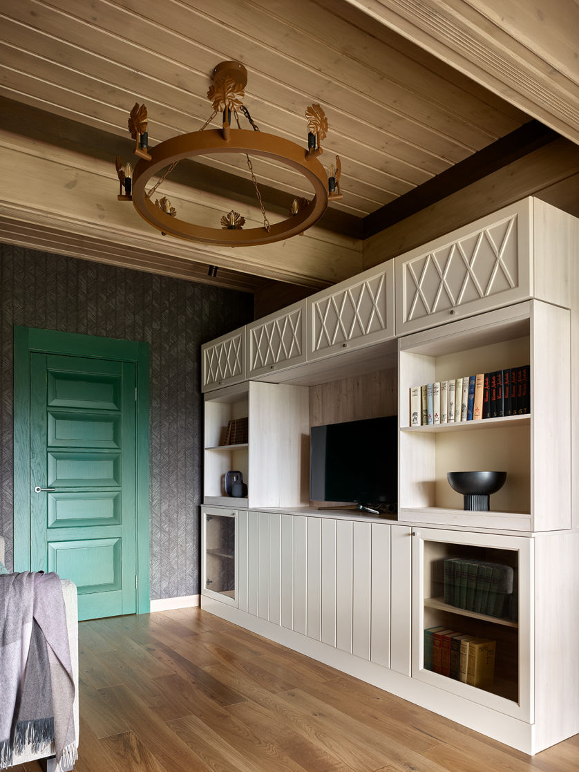 Дизайн интерьера кабинета в деревянном доме